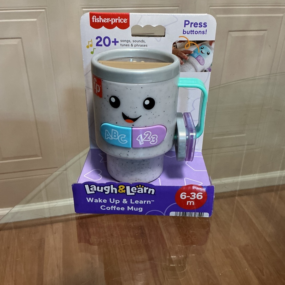 Fisher-Price Laugh and Learn Wake Up Coffee Mug Stanley Cup NEW On Hand Sounds